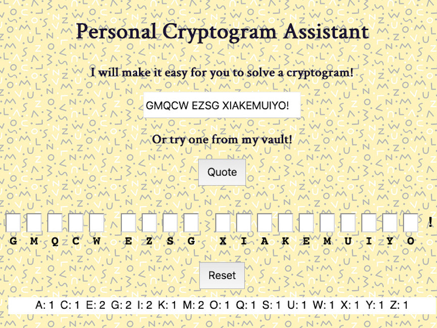 Cryptogram app screenshot