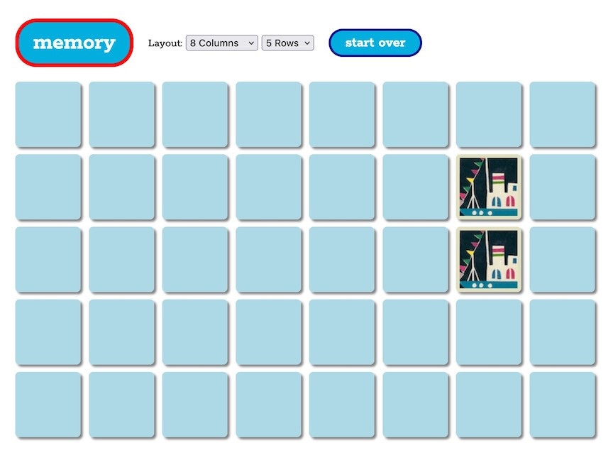 Memory game screenshot